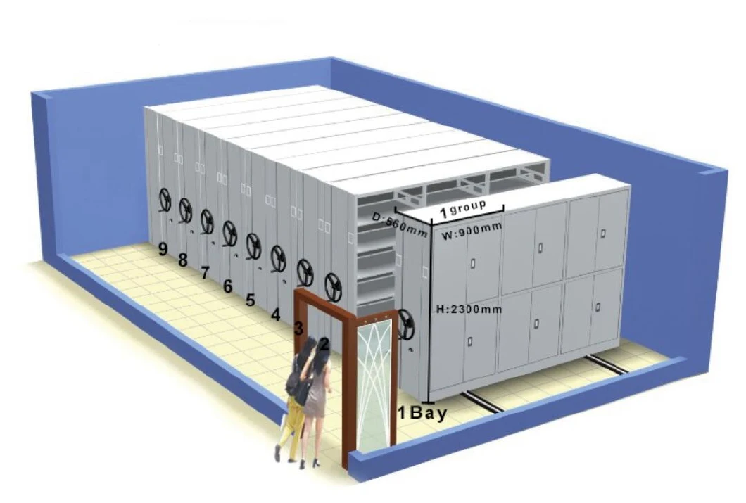 School Library Use Metal Mobile Compactor Shelving