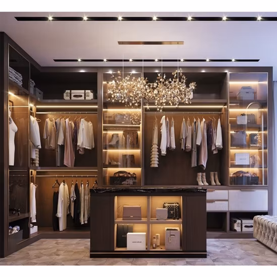 직업적인 주문화 알루미늄 단면도 미닫이 문 구조 침실 금속 옷장 옷장 디자인